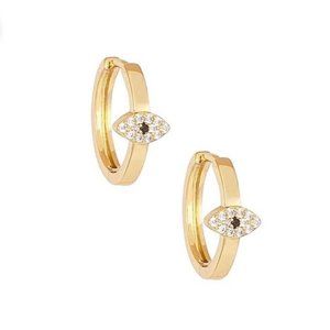 Uncommon James - Evil Eye Huggie Earrings (Gold)